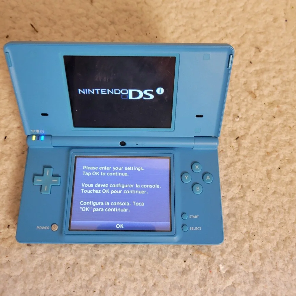 Nintendo DSi‎ Blue Handheld Console Bundle 3 Games Carry Case No Charger...